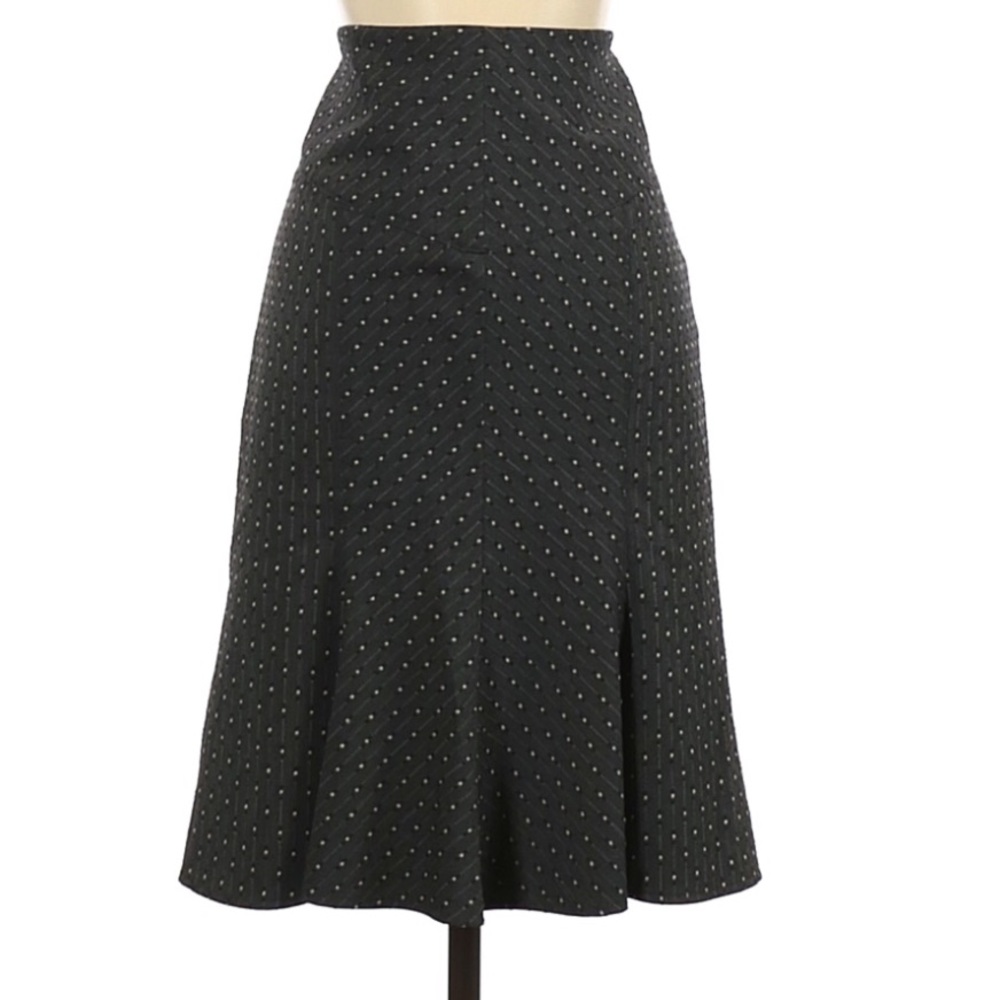 DVF Collins Pattern Trumpet Skirt Size 4 Gray